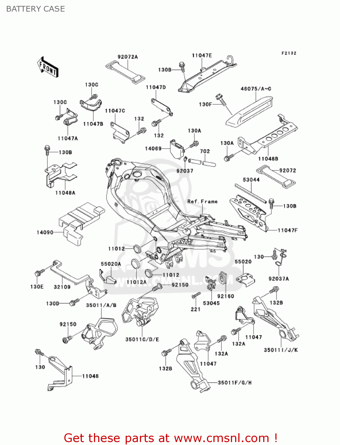 BATTERY CASE ZX1100D9 NINJAZX11 2001 USA CALIFORNIA