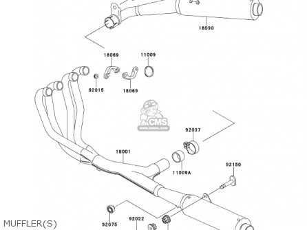 MUFFLER(S) - ZX1100D9 NINJAZX11 2001 USA CALIFORNIA