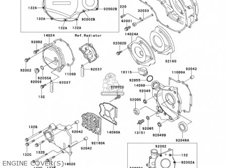 ENGINE COVER(S) - ZX1100D9 NINJAZX11 2001 USA CALIFORNIA