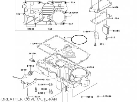 BREATHER COVER/OIL PAN - ZX1100D9 NINJAZX11 2001 USA CALIFORNIA