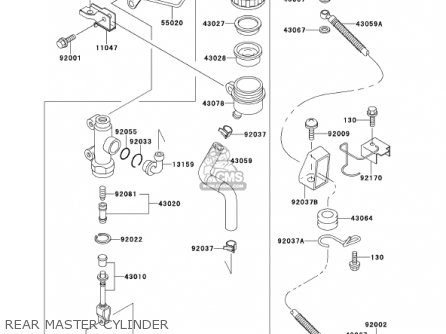 REAR MASTER CYLINDER - ZX1100D9 NINJAZX11 2001 USA CALIFORNIA