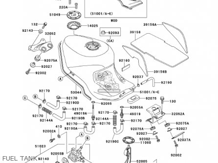 FUEL TANK - ZX1100D9 NINJAZX11 2001 USA CALIFORNIA