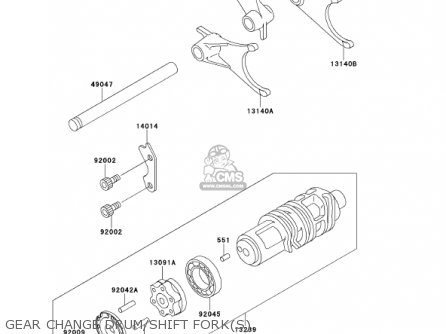 GEAR CHANGE DRUM/SHIFT FORK(S) - ZX1100D9 NINJAZX11 2001 USA CALIFORNIA