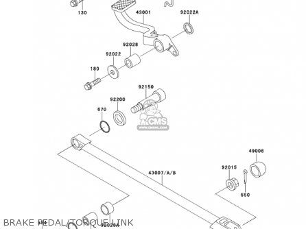 BRAKE PEDAL/TORQUE LINK - ZX1100D9 NINJAZX11 2001 USA CALIFORNIA