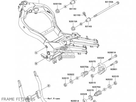 FRAME FITTINGS - ZX1100D9 NINJAZX11 2001 USA CALIFORNIA