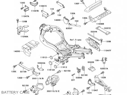 BATTERY CASE - ZX1100D9 NINJAZX11 2001 USA CALIFORNIA