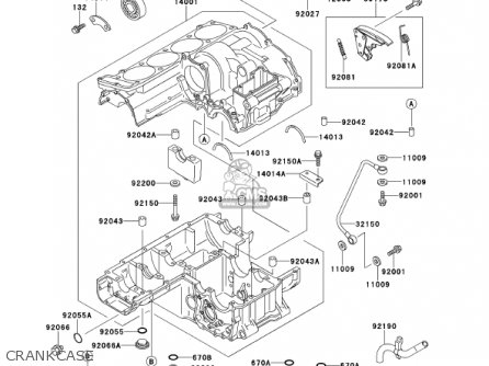 CRANKCASE - ZX1100D9 NINJAZX11 2001 USA CALIFORNIA