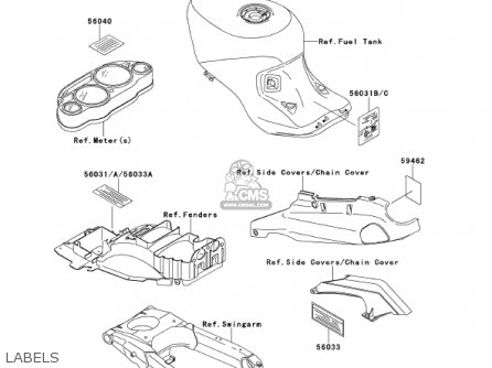 LABELS - ZX1100D9 NINJAZX11 2001 USA CALIFORNIA