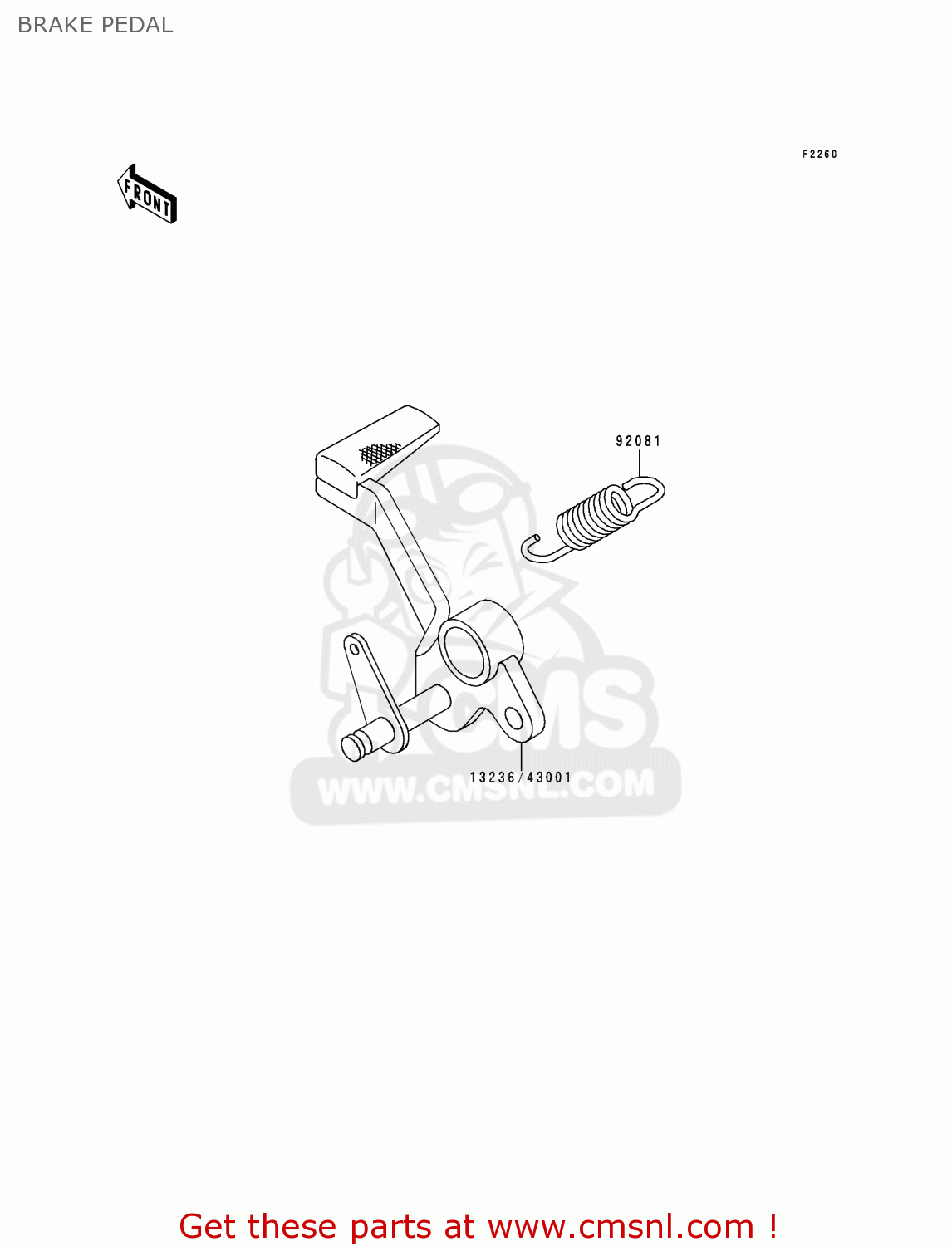 BRAKE PEDAL ZX1100E1 GPZ1100 1995 EUROPE UK FR NL AR FG GR IT NR SD SP ST