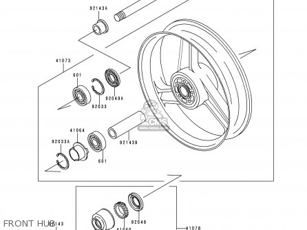 FRONT HUB - ZX1100E1 GPZ1100 1995 EUROPE UK FR NL AR FG GR IT NR SD SP ST