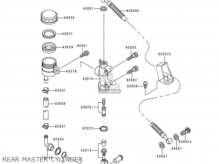 REAR MASTER CYLINDER - ZX1100E1 GPZ1100 1995 EUROPE UK FR NL AR FG GR IT NR SD SP ST