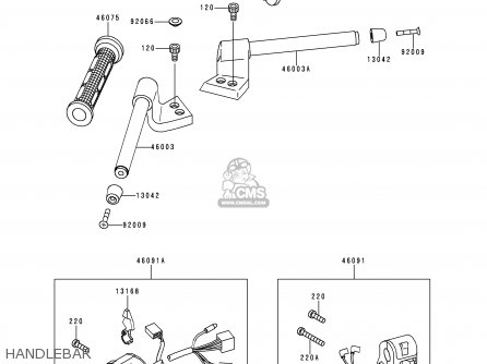 HANDLEBAR - ZX1100E1 GPZ1100 1995 EUROPE UK FR NL AR FG GR IT NR SD SP ST