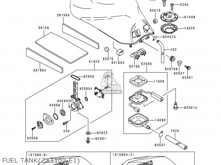 FUEL TANK(ZX1100-E1) - ZX1100E1 GPZ1100 1995 EUROPE UK FR NL AR FG GR IT NR SD SP ST