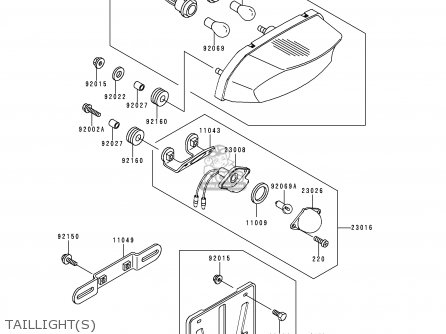 TAILLIGHT(S) - ZX1100E1 GPZ1100 1995 EUROPE UK FR NL AR FG GR IT NR SD SP ST