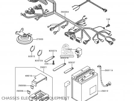 CHASSIS ELECTRICAL EQUIPMENT - ZX1100E1 GPZ1100 1995 EUROPE UK FR NL AR FG GR IT NR SD SP ST