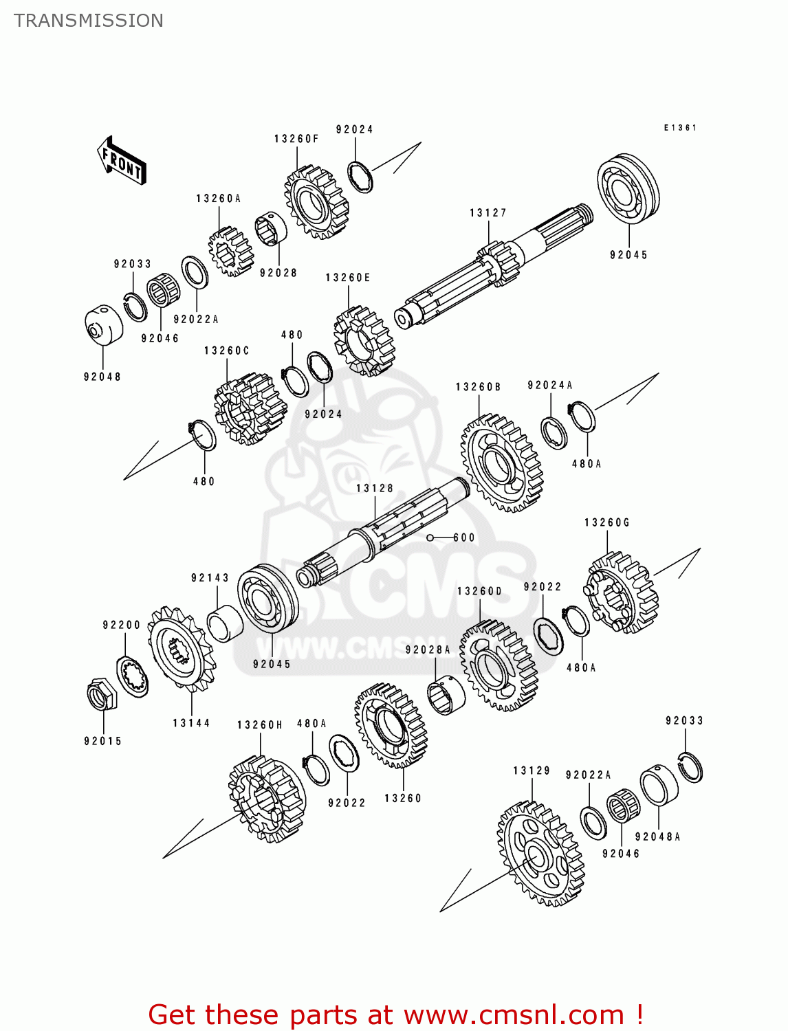 TRANSMISSION ZX1100E1 GPZ1100 1995 USA CALIFORNIA CANADA