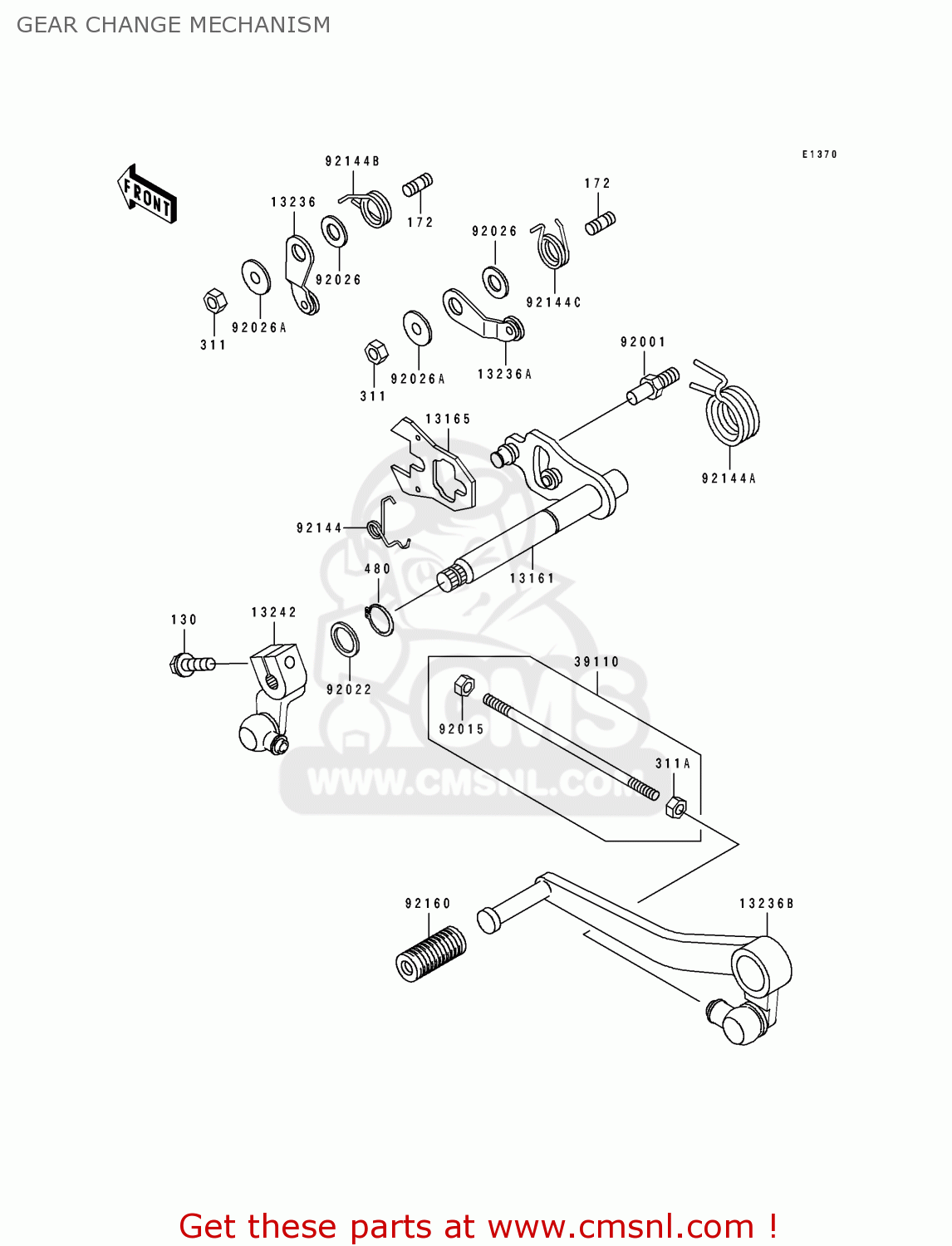 GEAR CHANGE MECHANISM ZX1100E1 GPZ1100 1995 USA CALIFORNIA CANADA