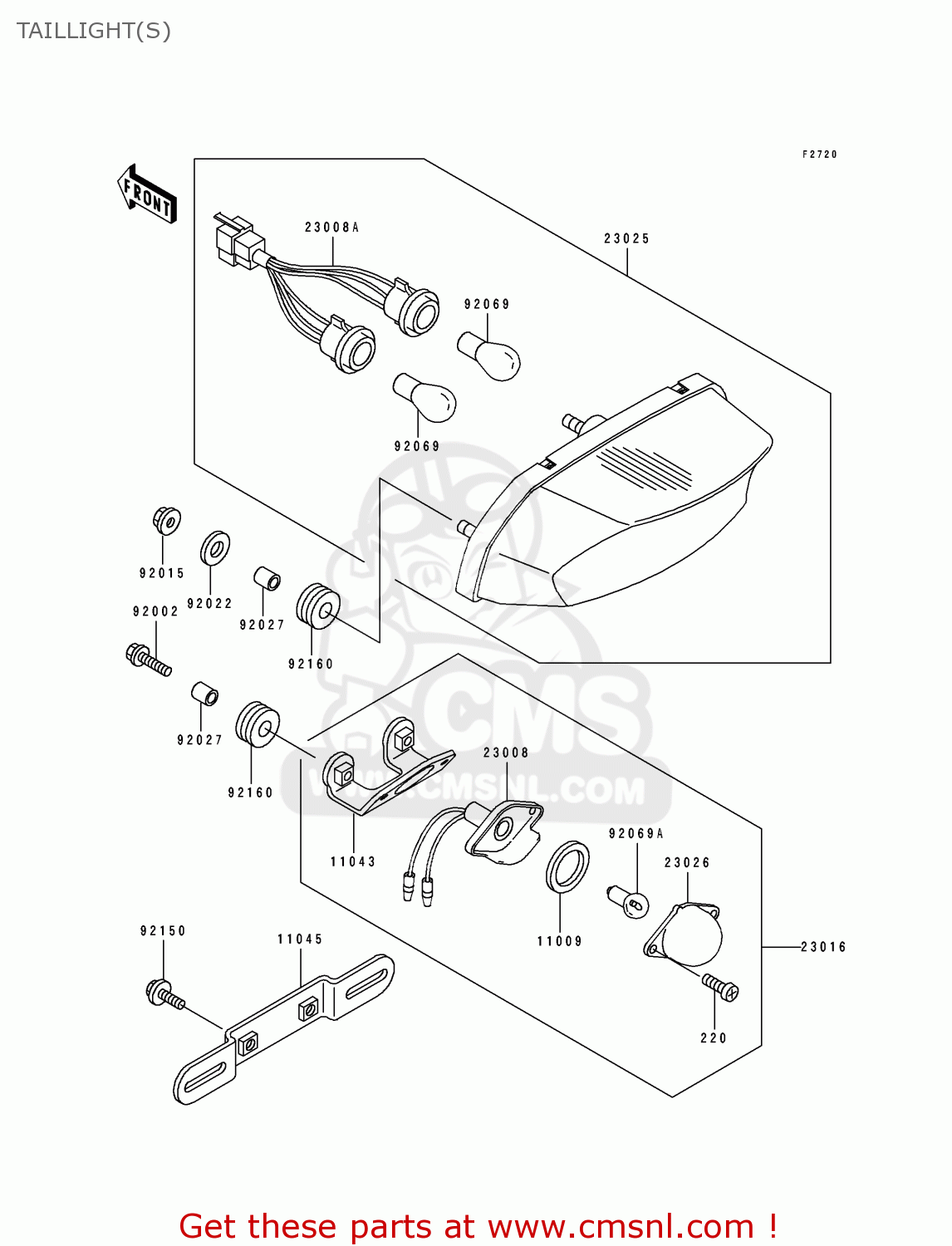 TAILLIGHT(S) ZX1100E1 GPZ1100 1995 USA CALIFORNIA CANADA