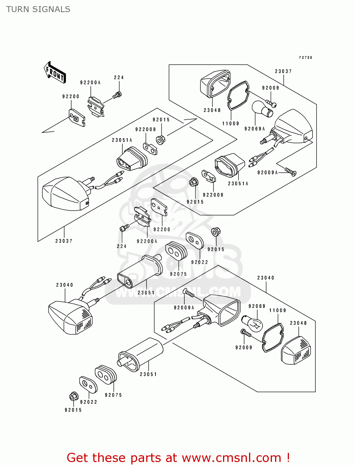 TURN SIGNALS ZX1100E1 GPZ1100 1995 USA CALIFORNIA CANADA