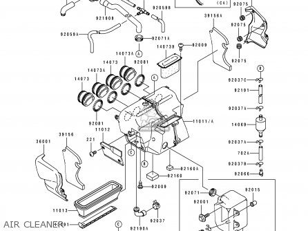 AIR CLEANER - ZX1100E1 GPZ1100 1995 USA CALIFORNIA CANADA