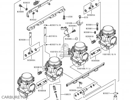 CARBURETOR - ZX1100E1 GPZ1100 1995 USA CALIFORNIA CANADA