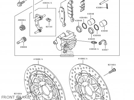 FRONT BRAKE - ZX1100E1 GPZ1100 1995 USA CALIFORNIA CANADA