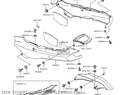 SIDE COVERS/CHAIN COVER(ZX1100-E1) - ZX1100E1 GPZ1100 1995 USA CALIFORNIA CANADA