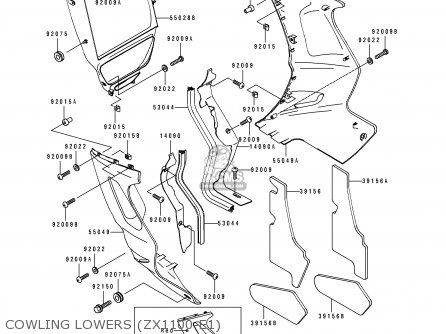 COWLING LOWERS (ZX1100-E1) - ZX1100E1 GPZ1100 1995 USA CALIFORNIA CANADA