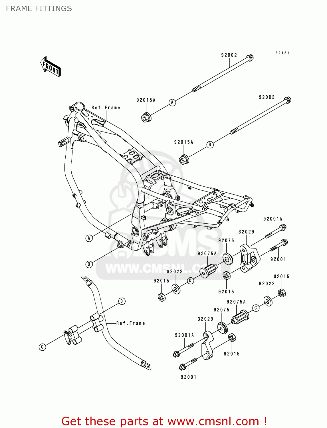 FRAME FITTINGS ZX1100E2 GPZ1100 1996 EUROPE UK FR NL AR FG GR NR SD SP