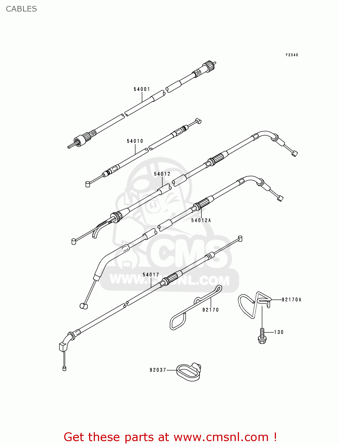 CABLES ZX1100E2 GPZ1100 1996 EUROPE UK FR NL AR FG GR NR SD SP