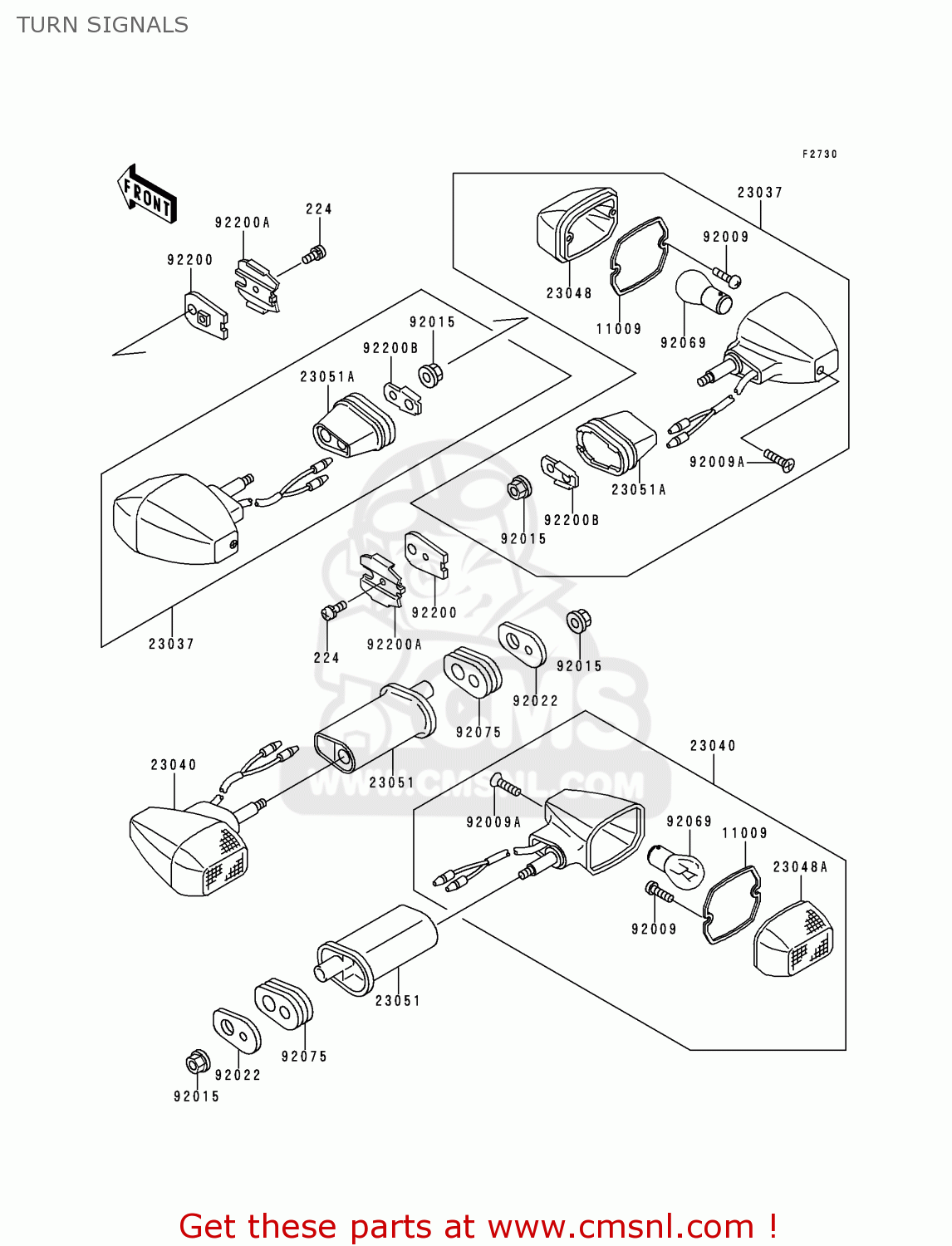 TURN SIGNALS ZX1100E2 GPZ1100 1996 EUROPE UK FR NL AR FG GR NR SD SP
