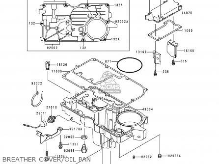 BREATHER COVER/OIL PAN - ZX1100E2 GPZ1100 1996 EUROPE UK FR NL AR FG GR NR SD SP