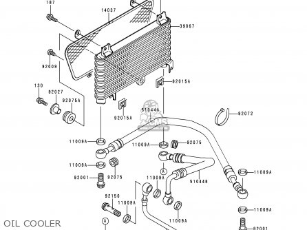 OIL COOLER - ZX1100E2 GPZ1100 1996 EUROPE UK FR NL AR FG GR NR SD SP