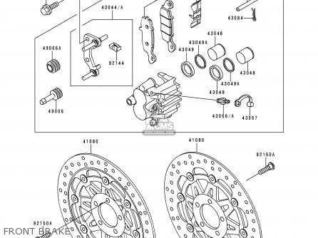 FRONT BRAKE - ZX1100E2 GPZ1100 1996 EUROPE UK FR NL AR FG GR NR SD SP