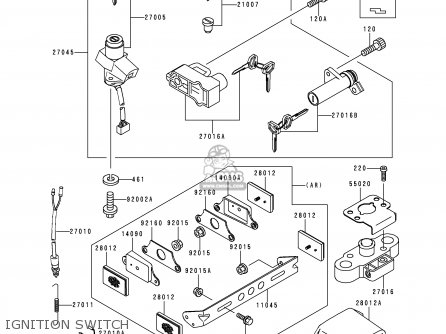 IGNITION SWITCH - ZX1100E2 GPZ1100 1996 EUROPE UK FR NL AR FG GR NR SD SP