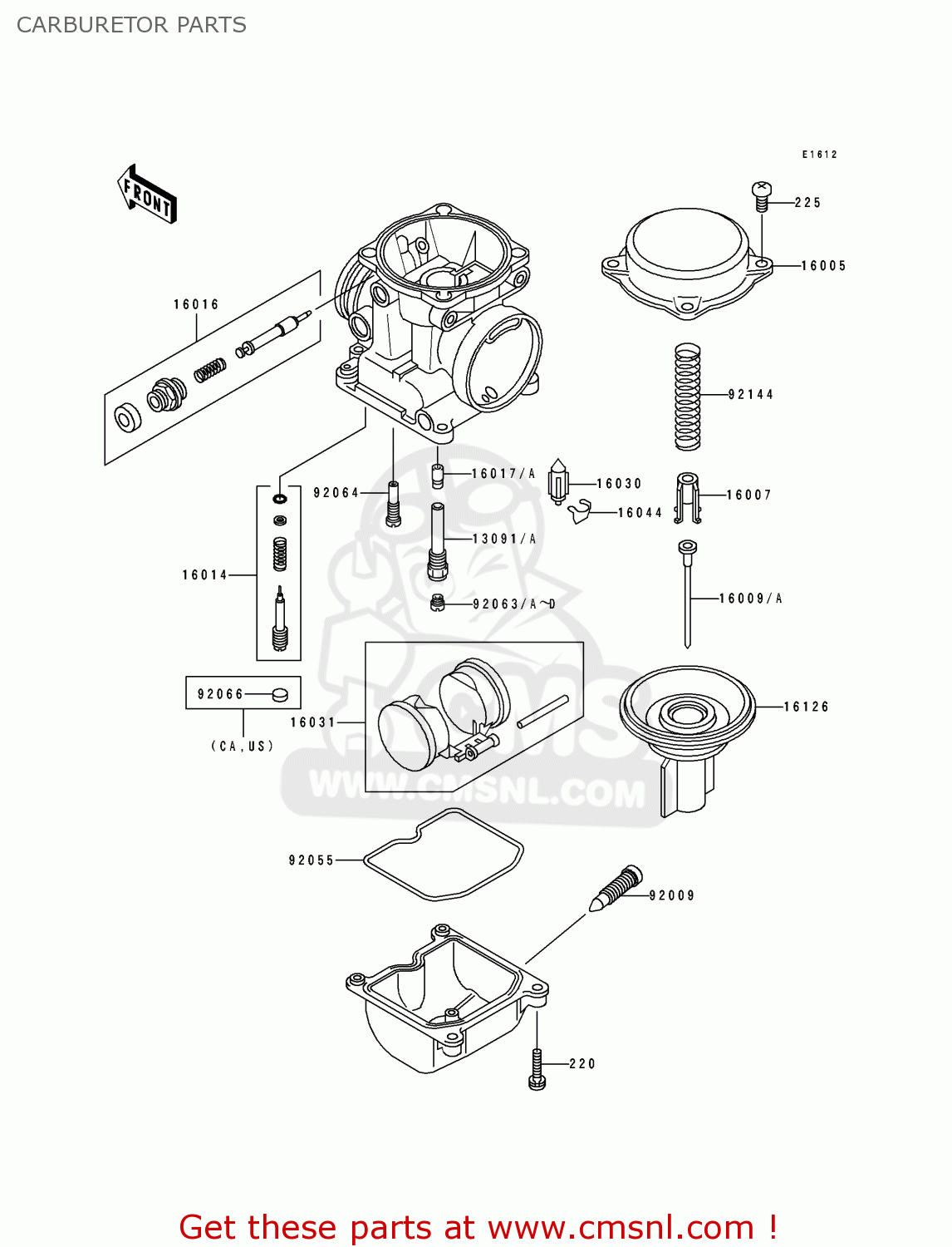 CARBURETOR PARTS ZX1100E2 GPZ1100 1996 USA CALIFORNIA CANADA