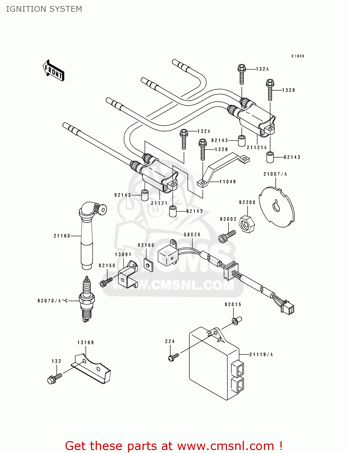 IGNITION SYSTEM ZX1100E2 GPZ1100 1996 USA CALIFORNIA CANADA