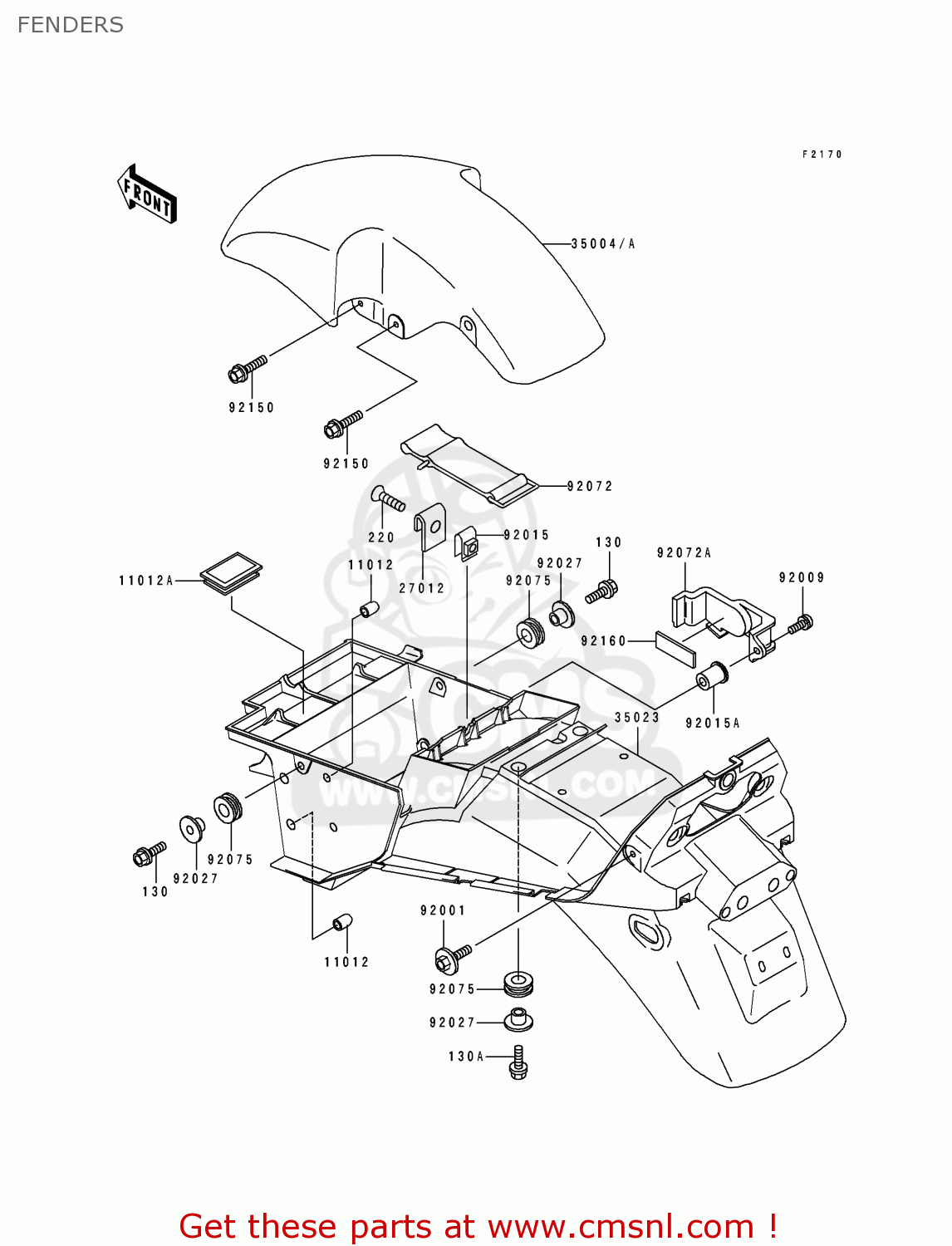 FENDERS ZX1100E2 GPZ1100 1996 USA CALIFORNIA CANADA