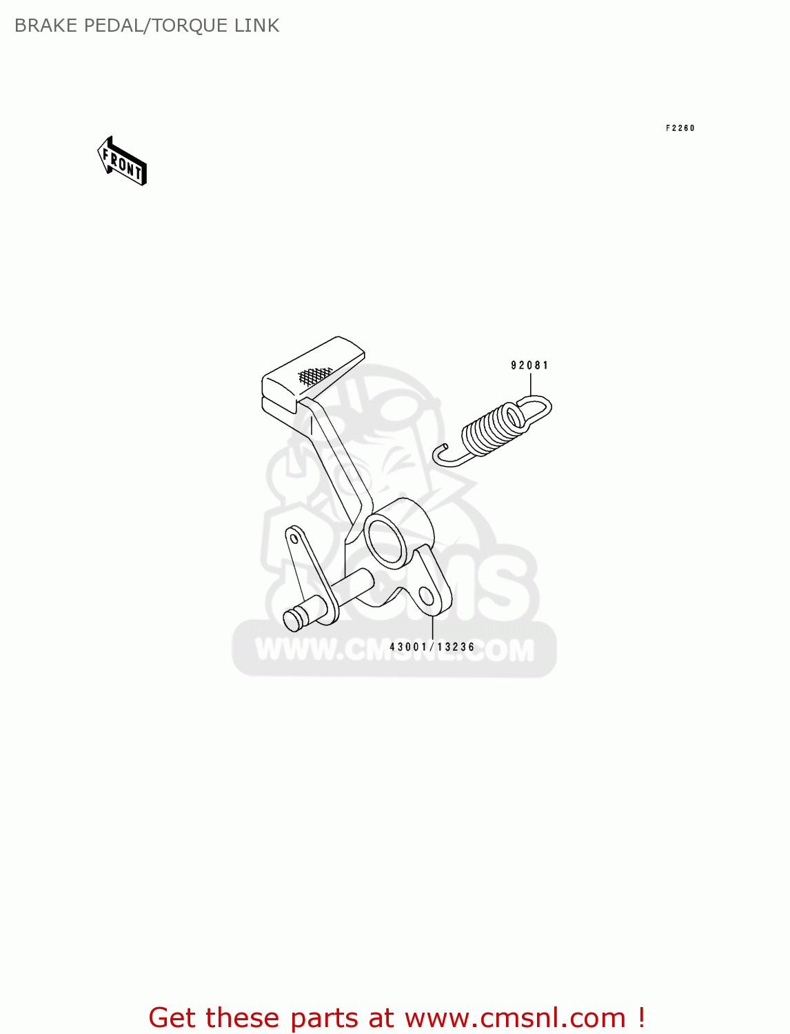 BRAKE PEDAL/TORQUE LINK ZX1100E2 GPZ1100 1996 USA CALIFORNIA CANADA
