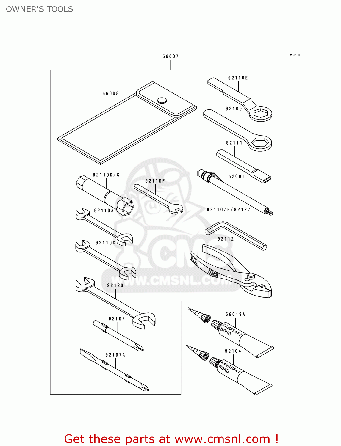 OWNER'S TOOLS ZX1100E2 GPZ1100 1996 USA CALIFORNIA CANADA