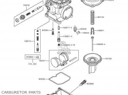 CARBURETOR PARTS - ZX1100E2 GPZ1100 1996 USA CALIFORNIA CANADA