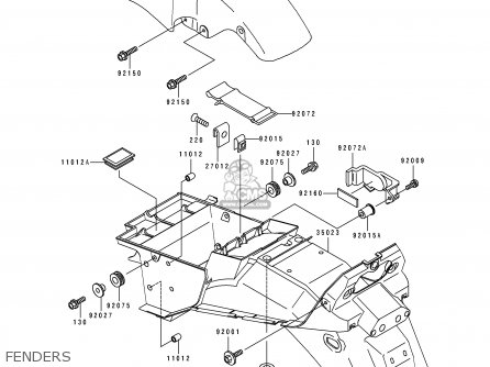 FENDERS - ZX1100E2 GPZ1100 1996 USA CALIFORNIA CANADA