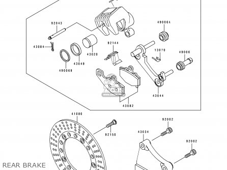 REAR BRAKE - ZX1100E2 GPZ1100 1996 USA CALIFORNIA CANADA