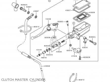 CLUTCH MASTER CYLINDER - ZX1100E2 GPZ1100 1996 USA CALIFORNIA CANADA