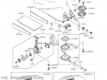 FUEL TANK(ZX1100-E2/E3) - ZX1100E2 GPZ1100 1996 USA CALIFORNIA CANADA