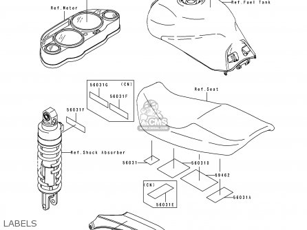 LABELS - ZX1100E2 GPZ1100 1996 USA CALIFORNIA CANADA