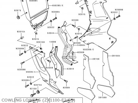 COWLING LOWERS (ZX1100-E2/E3) - ZX1100E2 GPZ1100 1996 USA CALIFORNIA CANADA