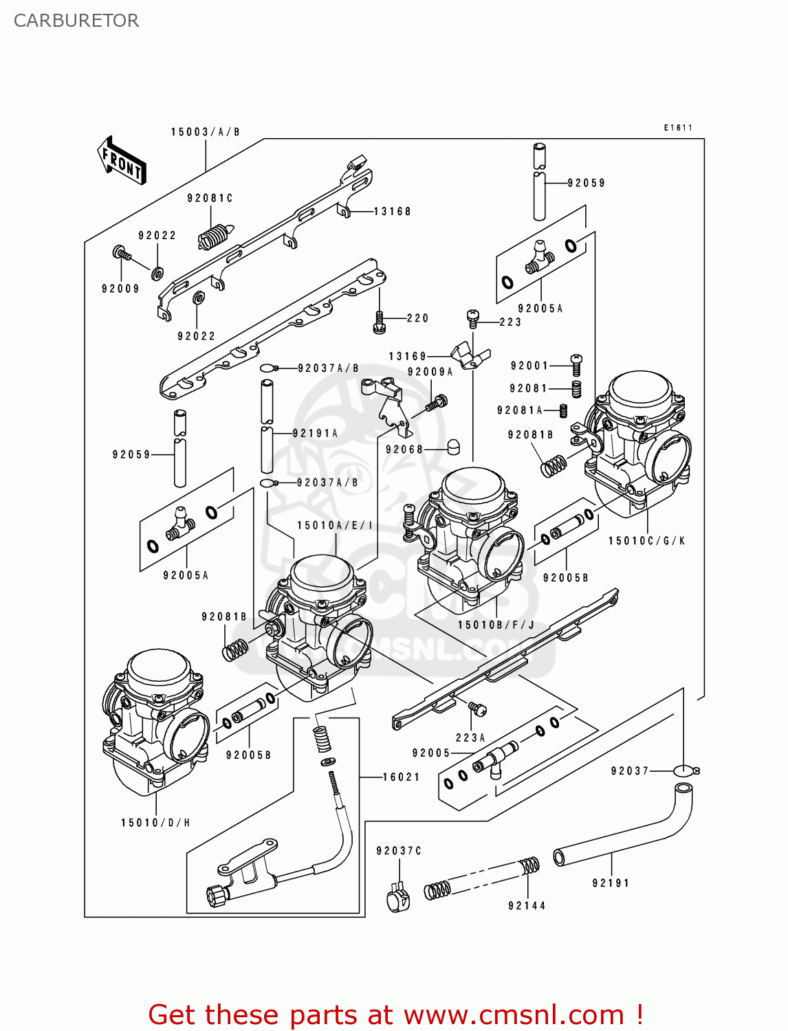 CARBURETOR ZX1100E3 GPZ1100 1997 CANADA