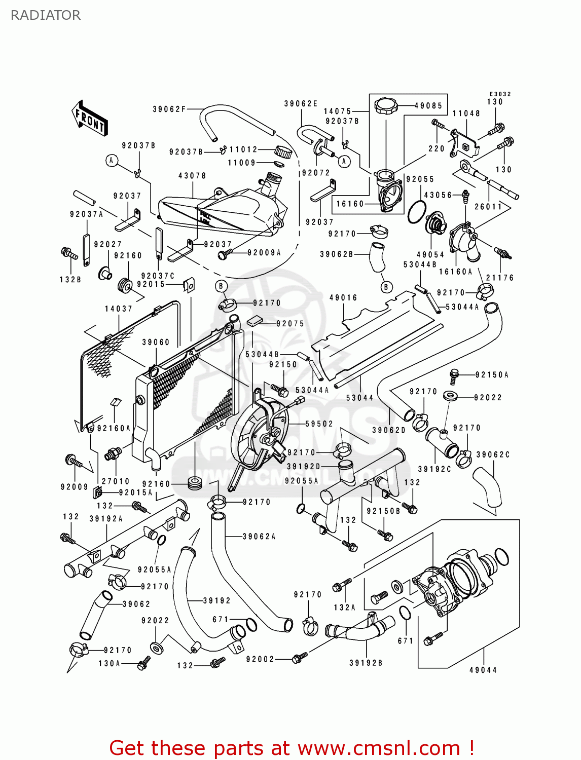 RADIATOR ZX1100E3 GPZ1100 1997 CANADA