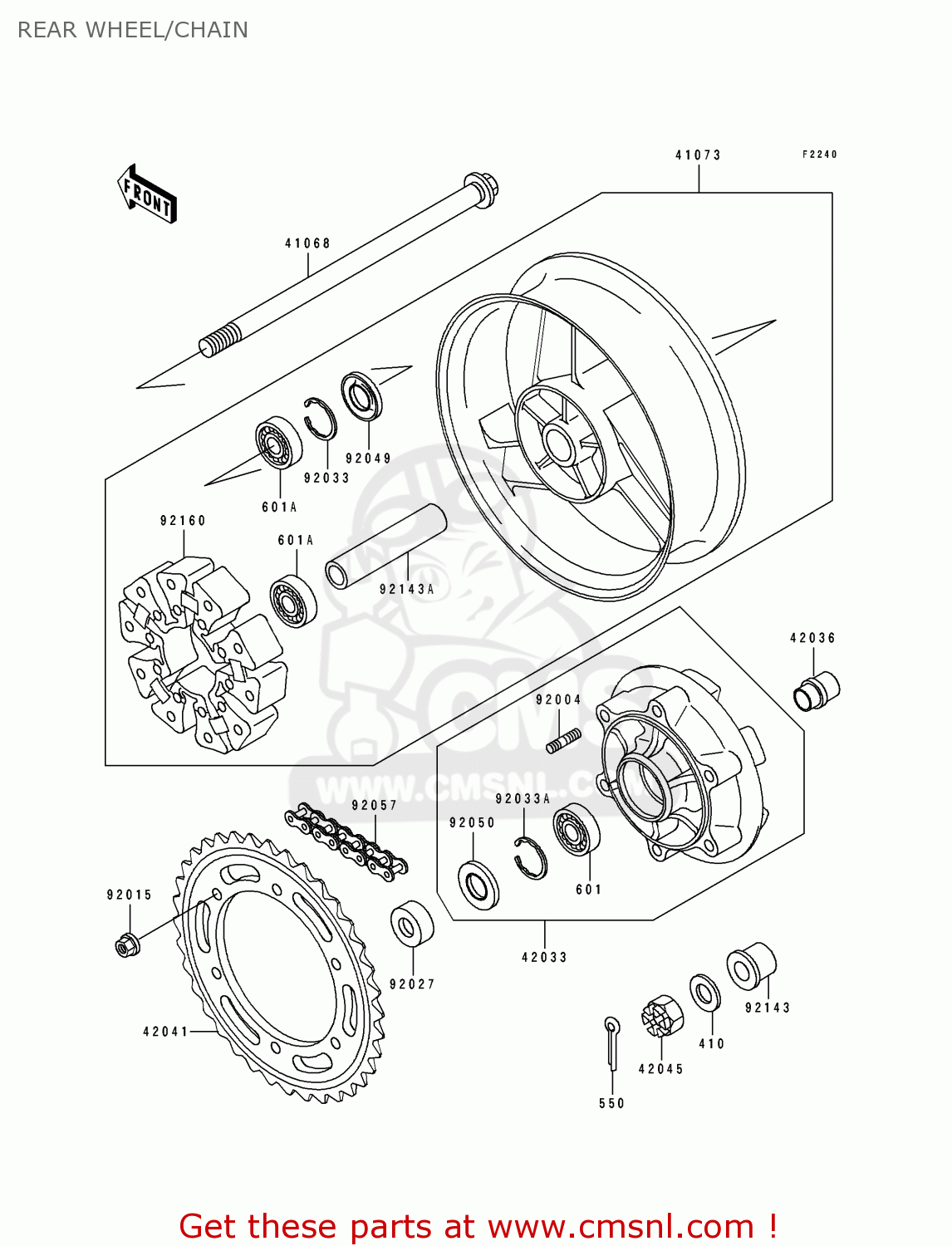 REAR WHEEL/CHAIN ZX1100E3 GPZ1100 1997 CANADA